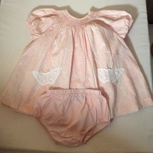 Poine & Poisie  Smocked Dress w/diaper cover